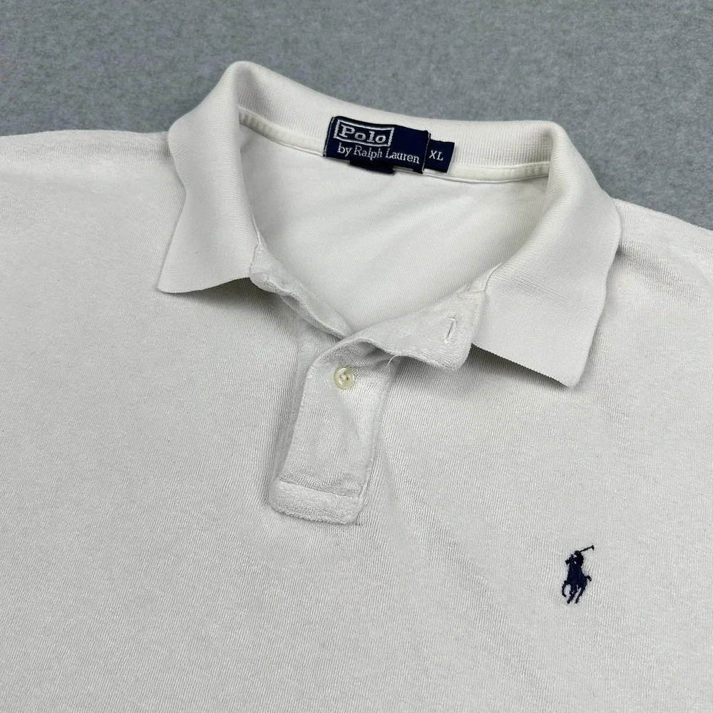 Ralph Lauren Polo Shirt Mens XL White Classic Fit Short Sleeve Golf Casual‎